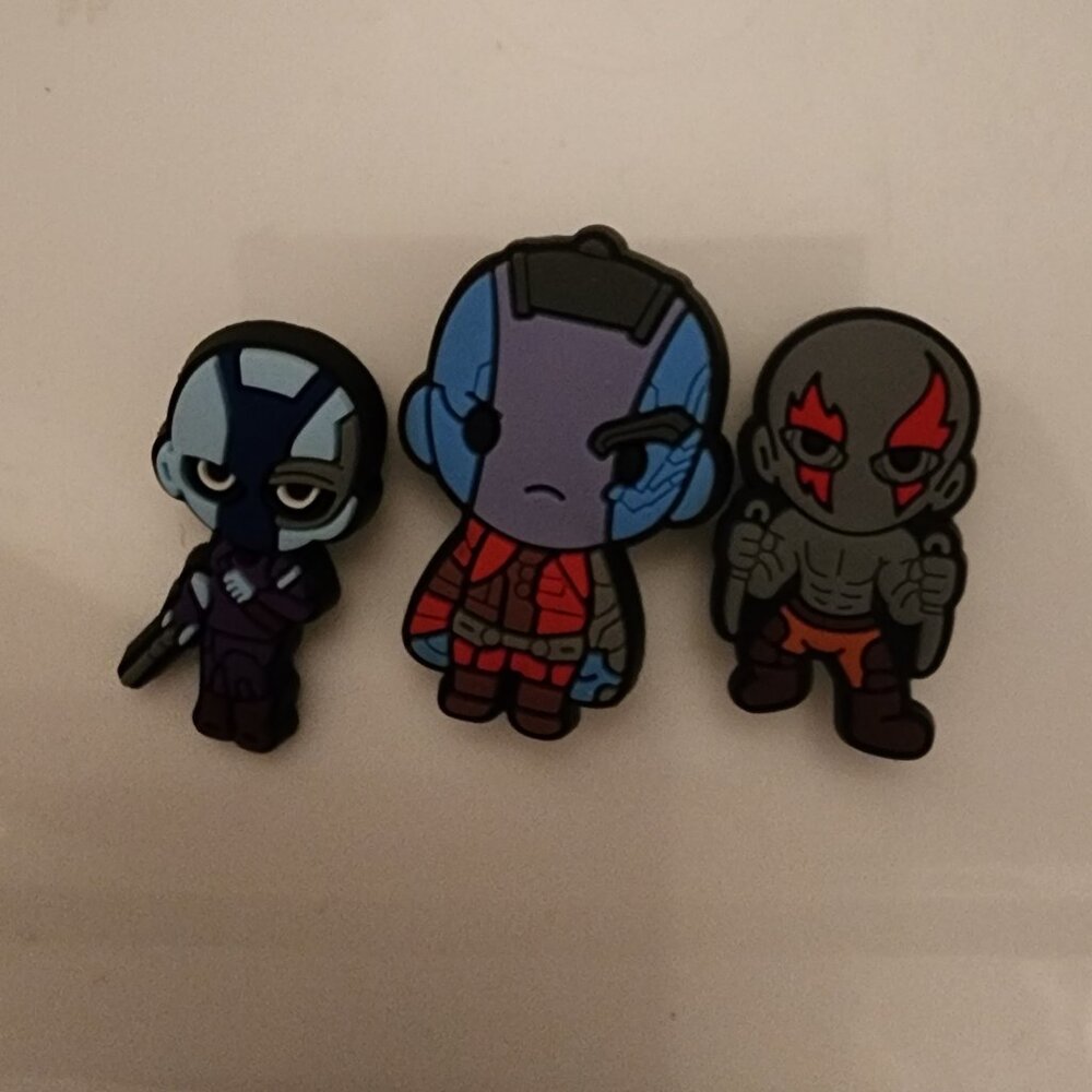 Lot of 3 Guardians of the Galaxy Croc style shoe charms